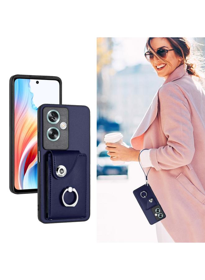 S-TOP Case For OPPO A79 5G Global Organ Card Bag Ring Holder PU Phone Case with Lanyard - Image 5