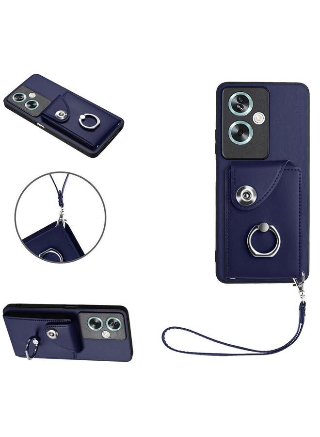 S-TOP Case For OPPO A79 5G Global Organ Card Bag Ring Holder PU Phone Case with Lanyard - Image 1