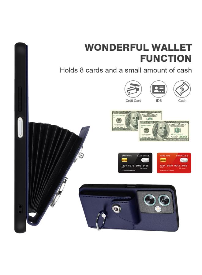 S-TOP Case For OPPO A79 5G Global Organ Card Bag Ring Holder PU Phone Case with Lanyard - Image 4