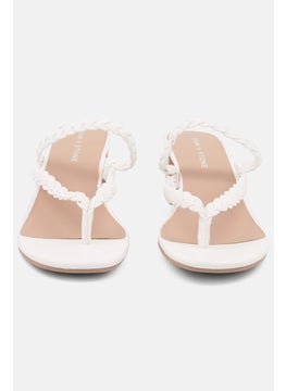 Sun Stone Women Medium Wiinnie Braided Sandal, White  - Image 4