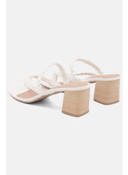 Sun Stone Women Medium Wiinnie Braided Sandal, White  - Image 3