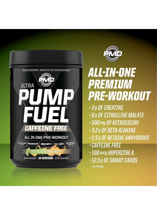 PMD - Sports Ultra Pump Fuel Caffeine Free Pre Workout Drink Mix Energy 30 Servings - Image 1
