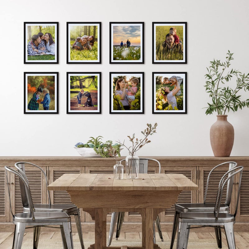 جيفت جاردن GiftGarden 8x10 إطار الصورة مع مجموعة حصيرة من 10 9x11 إطارات مُنحس إلى 8 × 10 صور أو 9 × 11 طباعة بدون إطارات معرض Multi Multi للجدار أو عرض الطاولة - Image 4