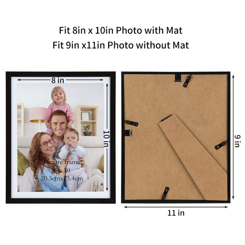 جيفت جاردن GiftGarden 8x10 إطار الصورة مع مجموعة حصيرة من 10 9x11 إطارات مُنحس إلى 8 × 10 صور أو 9 × 11 طباعة بدون إطارات معرض Multi Multi للجدار أو عرض الطاولة - Image 2