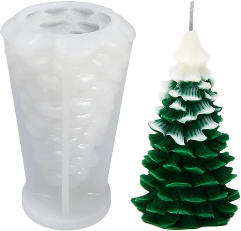 SOFTCREATO SOFTCREATO Candle Mold I Cedar Christmas Tree Candle Mold I 3D Fondant Silicone Scented Wax Mould I Special for Christmas Succulent Molds for DIY Handmade Ornament Cake Dcor Aromatherapy Soap Resin Art Craft Christmas Tree Mold