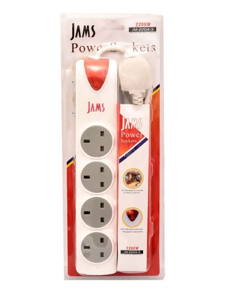 JAMS 4 Outlet Power Strip 3Meter - Image 2