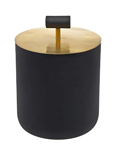 Godinger Godinger Wine Cooler Ice Bucket with Lid Beverage Chiller Barware Black and Gold 