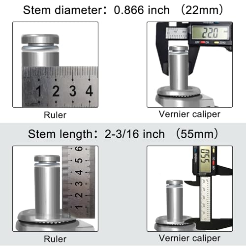 VVOKGO Caster Wheels 5" Locking Stem Casters Set of 4 Heavy Duty Castors with Brakes, for Wire Shelving Racks (0.866" x 2-3/16") - Image 3