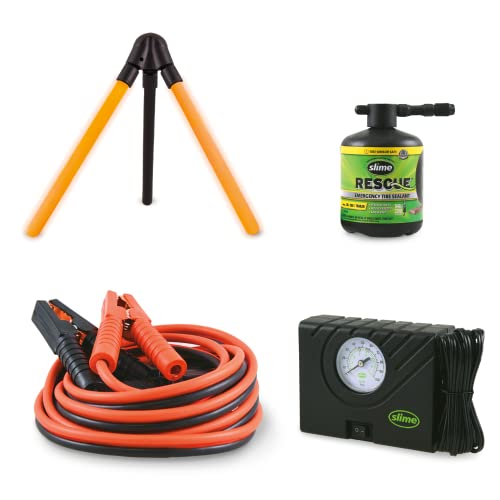Slime 50154 Emergency Roadside Kit with Flat tire Repair and Booster Cables for Compact Cars, Standard Cars and Crossovers - Image 2