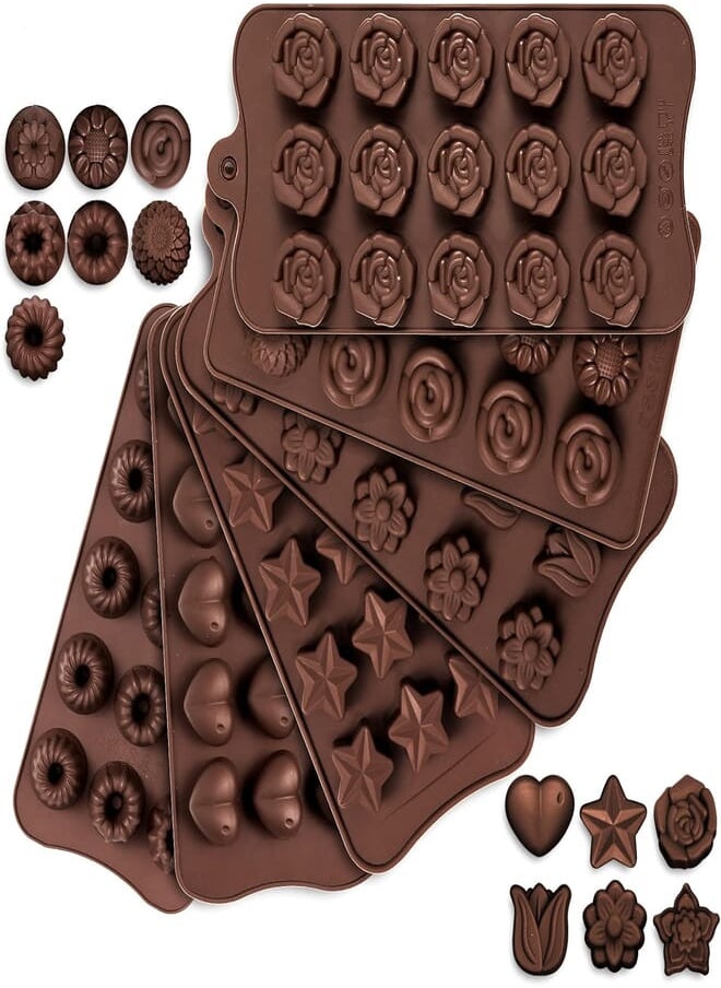 Whaline - Whaline 6pcs Silicone Chocolate Molds, Chocolate Candy Mold, Cake Chocolate Making Molds Hard Chocolate Molds Kit, Men, Women Baking - Image 1