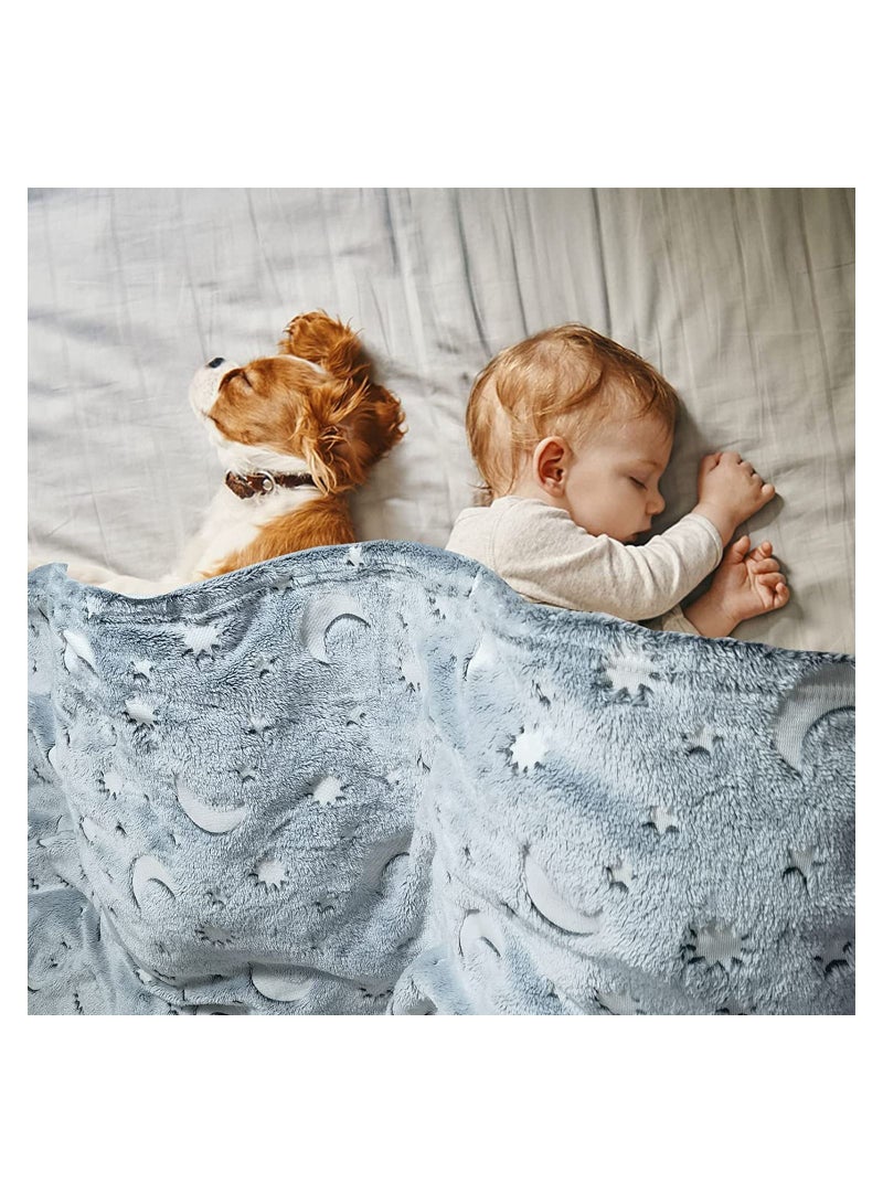 Glow In The Dark Blanket Cotton Grey - Image 5