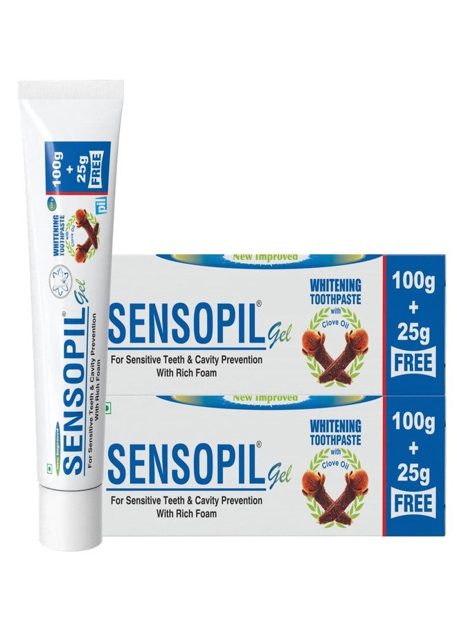 PIL Sensopil Gel Sensitivity Relief Toothpaste with Rapid Relief Formula With Clove Oil | For Deep Repair Of Sensitive Teeth & Cavity Prevention | Dentist Recommended | Everyday Use Paste, Fights Tooth Decay, Maintain Healthy Gums-(125G Pack of 2) - Image 1