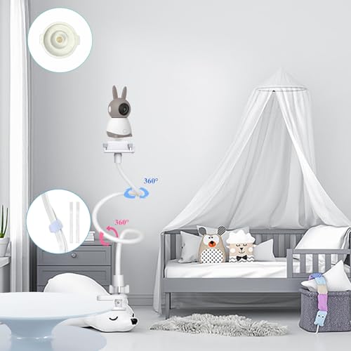 Derebir Baby Camera Mount Stand Compatible with BOIFUN/Momcozy/ieGeek/Comfyer-BM01/TECGUUD a Part Baby Monitor Flexible Baby Monitor Holder Shelf Baby Camera Stand More Safety(33.75 inch/Cameras Not Included) - Image 5
