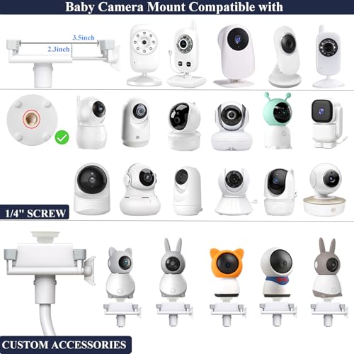 Derebir Baby Camera Mount Stand Compatible with BOIFUN/Momcozy/ieGeek/Comfyer-BM01/TECGUUD a Part Baby Monitor Flexible Baby Monitor Holder Shelf Baby Camera Stand More Safety(33.75 inch/Cameras Not Included) - Image 2