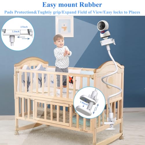 Derebir Baby Camera Mount Stand Compatible with BOIFUN/Momcozy/ieGeek/Comfyer-BM01/TECGUUD a Part Baby Monitor Flexible Baby Monitor Holder Shelf Baby Camera Stand More Safety(33.75 inch/Cameras Not Included) - Image 3
