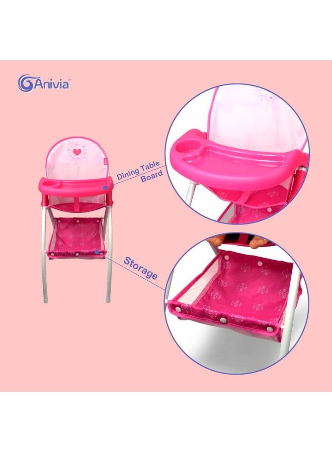 Anivia Baby Doll High Chair High Chair For Dolls Up To 16 Pink - Image 5