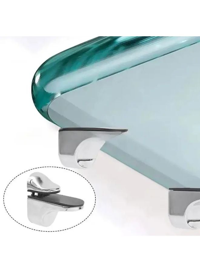 2pcs Adjustable Glass Shelf Support Clips Durable Metal Frame Brackets With Rubber Pads - Image 5