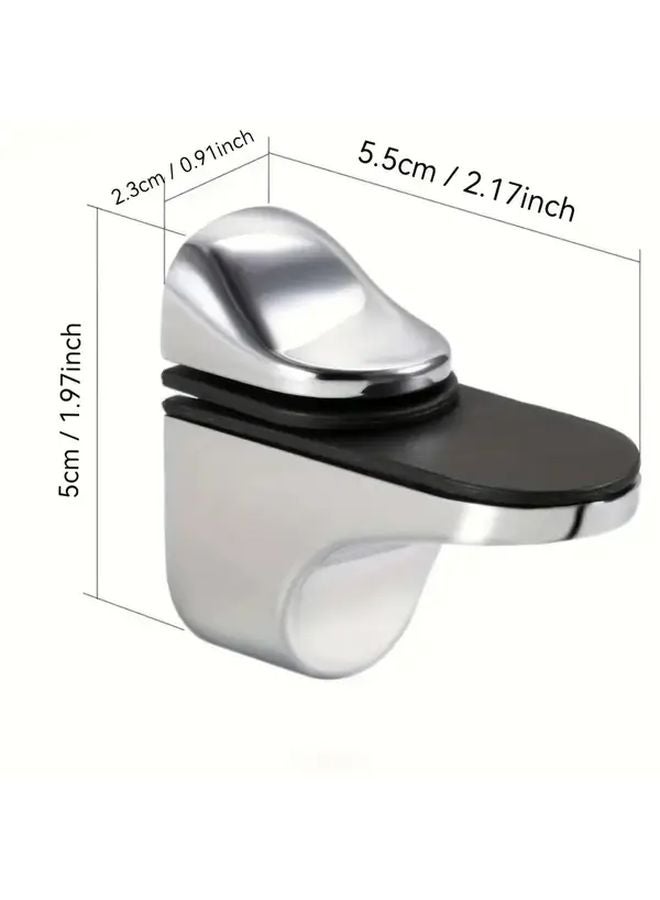 2pcs Adjustable Glass Shelf Support Clips Durable Metal Frame Brackets With Rubber Pads - Image 4
