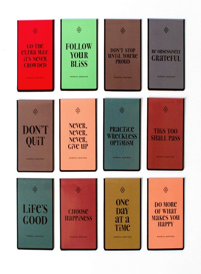 Folio Motivational Affirmation Quote Mantra Magnetic Bookmarks - Set of 12 Inspirational Bookmarks for All Ages, Men, Women, Teens Girls Students for Friends, Coworkers & Student Incentives! - Image 1