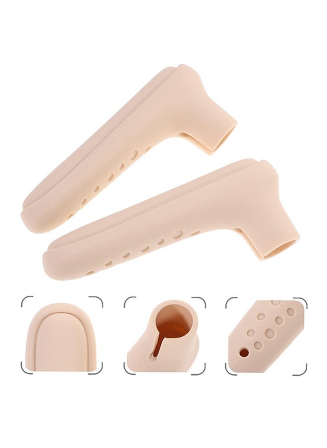 Generic 2pcs Door Handle Covers, Rubber Door Knob Covers, Silicone Door Handle Protector, Door Handle Cover for Heat, Antifreeze Hands in Winter, Anti-Collision Kids Safety, Anti-Static (Apricot)  - Image 2