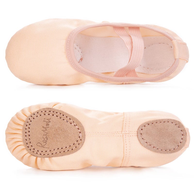 RoseMoli Canvas Ballet Slippers Flats for Girls/Toddlers/Kids/Women, Yoga Practice Shoes for Dancingballet Pink 9 Toddler - Image 4