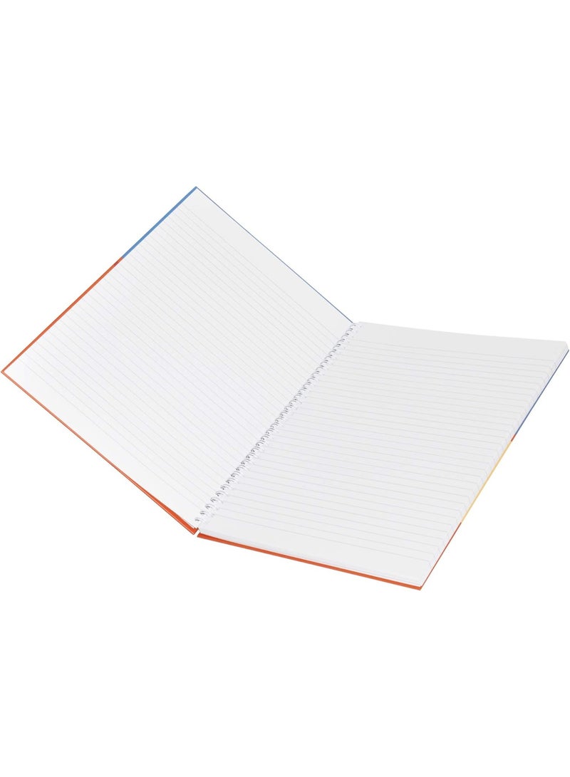 FIS FIS Spiral Hard Cover Notebook, A4 Size(29.7x21cm), Single Line Ruling, 100 Sheets, Pack of 5 Pieces - FSNBSA41906  - Image 2