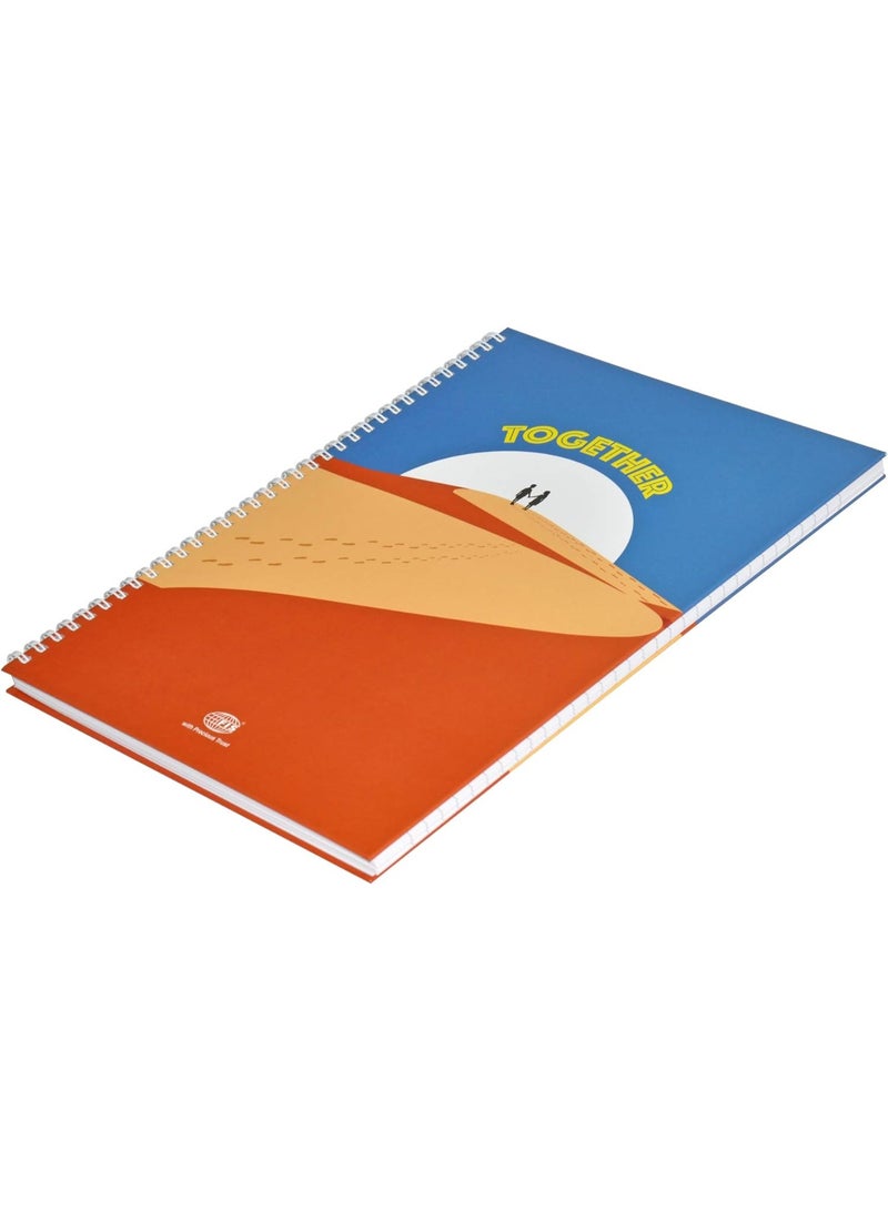 FIS FIS Spiral Hard Cover Notebook, A4 Size(29.7x21cm), Single Line Ruling, 100 Sheets, Pack of 5 Pieces - FSNBSA41906  - Image 3