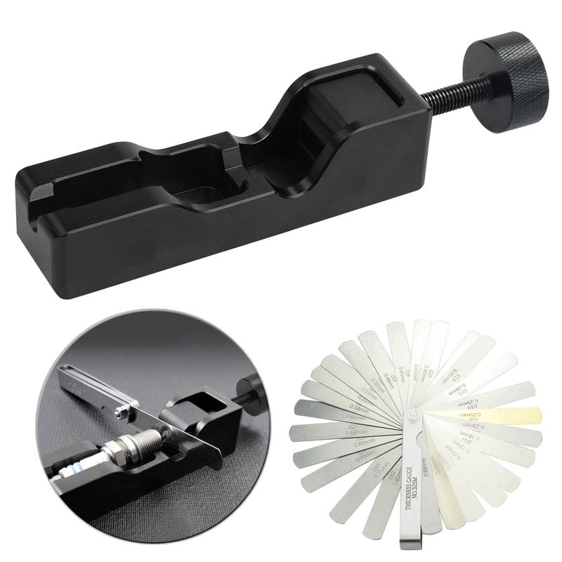 أداة قياس فجوة شمعات الإشعال العالمية بنتولين مع مقياس الشعيرات متوافقة مع معظم شمعات الإشعال 10mm 12mm 14mm 16mm باللون الأسود