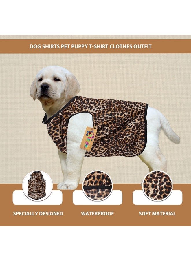 ويستيرن إرا تي شيرت كلاب من القطن الناعم الرائع، ملابس كلاب مريحة، سترة بدون أكمام، ملابس للكلاب (طبعة جلد النمر) (صغير جدًا - 10 بوصات) - Image 2