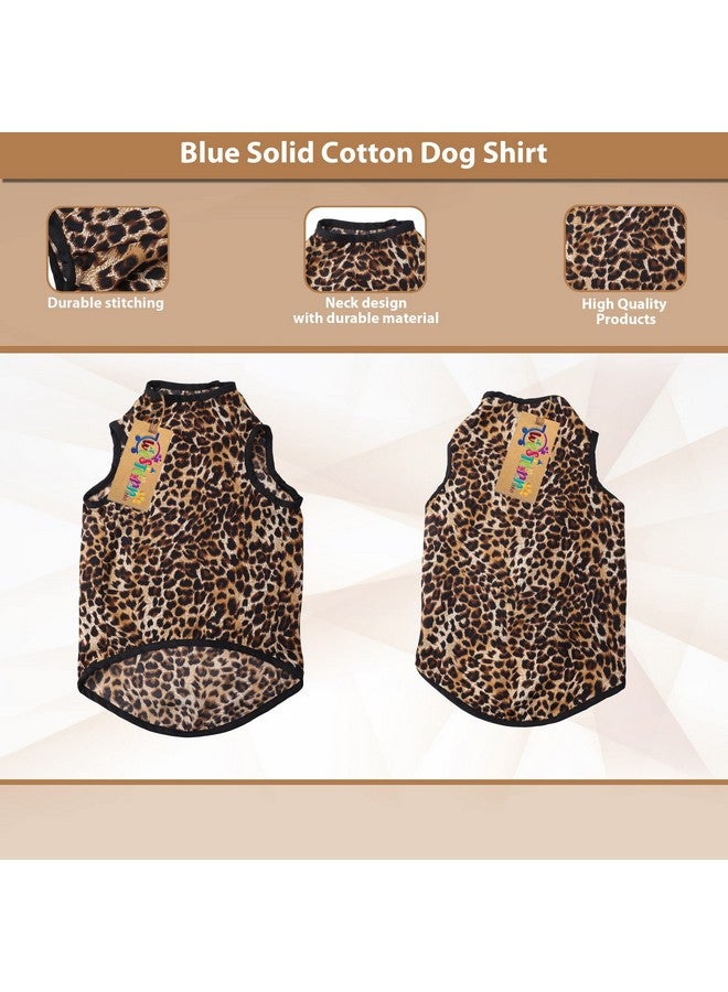 ويستيرن إرا تي شيرت كلاب من القطن الناعم الرائع، ملابس كلاب مريحة، سترة بدون أكمام، ملابس للكلاب (طبعة جلد النمر) (صغير جدًا - 10 بوصات) - Image 3