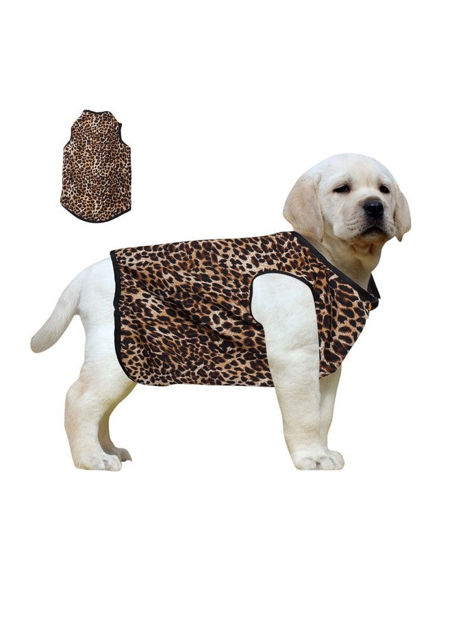 ويستيرن إرا تي شيرت كلاب من القطن الناعم الرائع، ملابس كلاب مريحة، سترة بدون أكمام، ملابس للكلاب (طبعة جلد النمر) (صغير جدًا - 10 بوصات) - Image 1