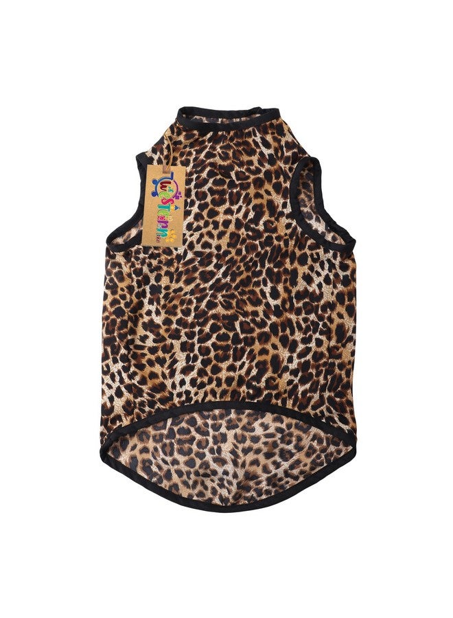 ويستيرن إرا تي شيرت كلاب من القطن الناعم الرائع، ملابس كلاب مريحة، سترة بدون أكمام، ملابس للكلاب (طبعة جلد النمر) (صغير جدًا - 10 بوصات) - Image 4