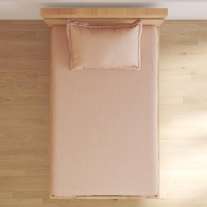 Home Centre Campbell Cotton 210TC Striped 2Pcs Single Bedsheet Set - Image 3