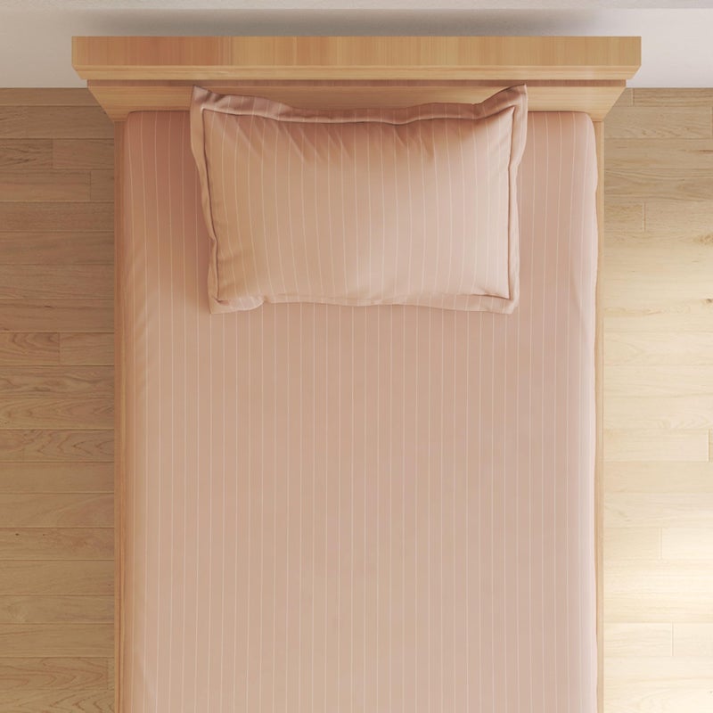 Home Centre Campbell Cotton 210TC Striped 2Pcs Single Bedsheet Set - Image 4
