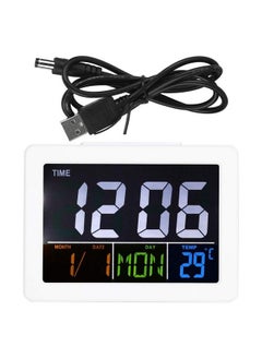 TOPINCN Lcd Digital Alarm Clock Digital Travel Alarm Clock Digital Calendar Alarm Day Clock For Bedroom Dementia Sudent Memory Loss  - Image 1