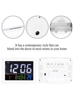 TOPINCN Lcd Digital Alarm Clock Digital Travel Alarm Clock Digital Calendar Alarm Day Clock For Bedroom Dementia Sudent Memory Loss  - Image 4