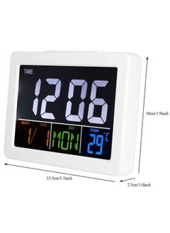 TOPINCN Lcd Digital Alarm Clock Digital Travel Alarm Clock Digital Calendar Alarm Day Clock For Bedroom Dementia Sudent Memory Loss  - Image 3