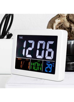 TOPINCN Lcd Digital Alarm Clock Digital Travel Alarm Clock Digital Calendar Alarm Day Clock For Bedroom Dementia Sudent Memory Loss  - Image 5