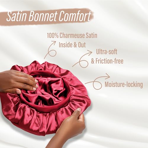 CAPLORD Double Sided Satin Bonnet for Sleeping Adjustable Silk Sleep Cap for Women and Men Reversible Hair Cover Protector for Curly Hair Straight Locs No Slip Sleep Bonnets for Women - Image 5