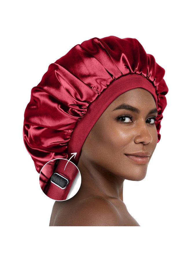 CAPLORD Double Sided Satin Bonnet for Sleeping Adjustable Silk Sleep Cap for Women and Men Reversible Hair Cover Protector for Curly Hair Straight Locs No Slip Sleep Bonnets for Women - Image 3