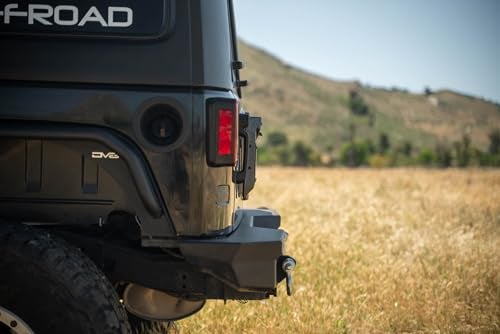 DV8 Offroad Spare Tire Delete for 2007-2018 Jeep Wrangler JK | Replaces Spare Tire Assembly | Maximizes Departure Angle | Features LED License Plate Light | Included Rubber Plugs | Micro-Texture Black Powder Coat - Image 4