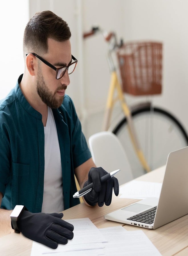 Coume قفازات كومي 6 أزواج للإكزيما من فسكوز قابلة لإعادة الاستخدام مرطبة لليدين الجافة إكزيما سبا للنساء والرجال (أسود) - Image 4