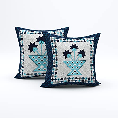 BLOCKS OF INDIA 200TC Diwan Set Cotton 8 Piece | Deewan Printed Bedsheet Sets for Living Room Hall (Set of 8 Piece, 1-Bed Sheet | 2-Bolster Cover | 5-Cushion Cover (Color 1) - Image 4