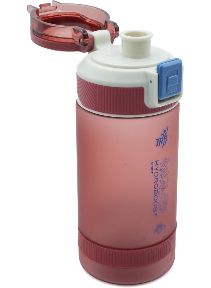 TR6 Sport Frosted Water Bottle BPA Free Leak Proof Flip Lock Lid Temp Resistant 10°C to 80°C Carry Holder Matte Finish Hydration Bottle for Fitness Office Travel School Outdoor (Red, 580 ML) - Image 3