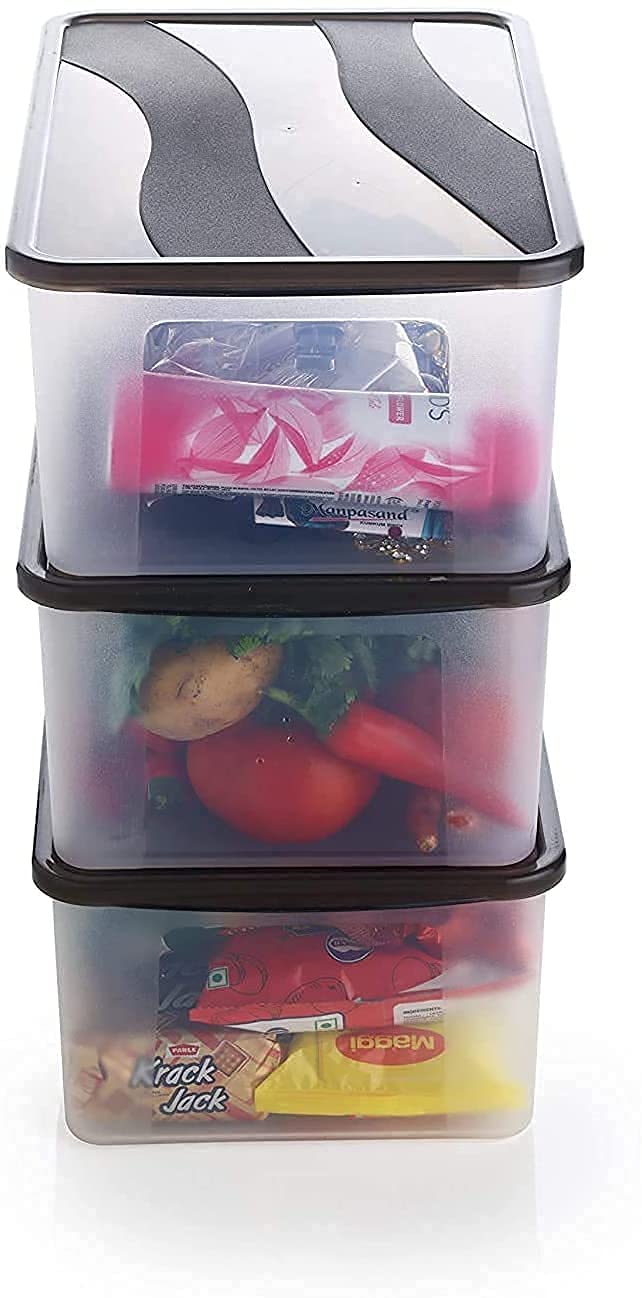 KD ZONE store Unbreakable Multi Storage Box Bread BoxAirtight Food Grade Plastic Container for Kitchen Refrigerator Storage of BreadVegetableGroceryDry FruitsSnacks Freezer Storage - Image 3