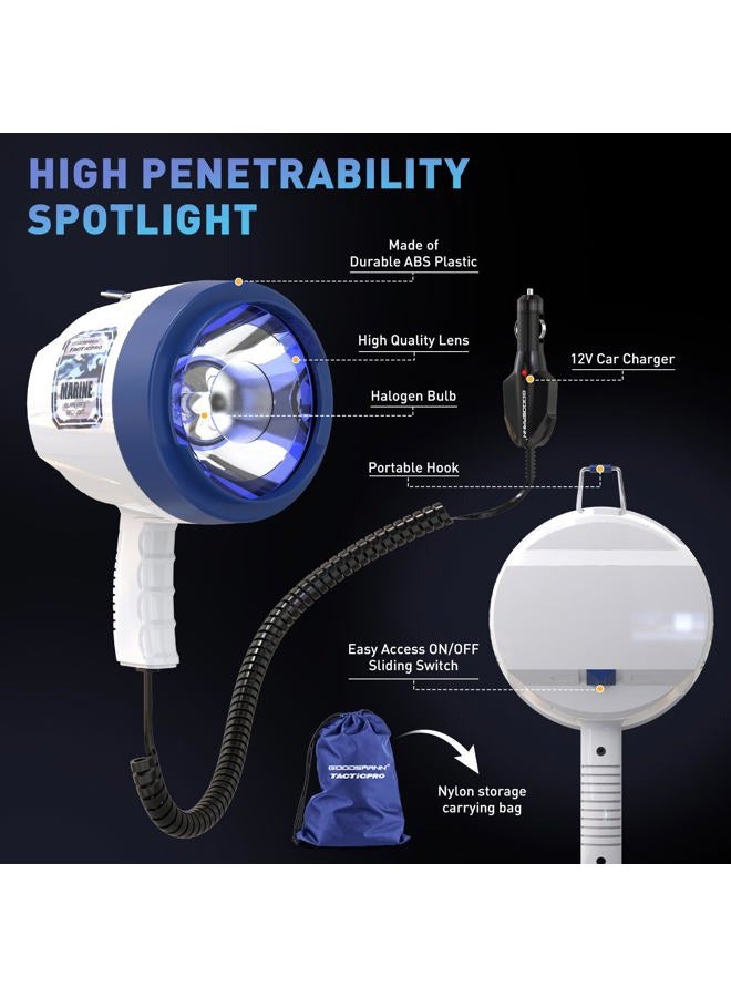 GOODSMANN Spotlight Outdoor Handheld 12v Spot Light 1200 Lumen spotlights with Cigarette Lighter for Boat Marine Glare-Free Bright Plug in Spotlight for Car Corded Floodlight - Image 3