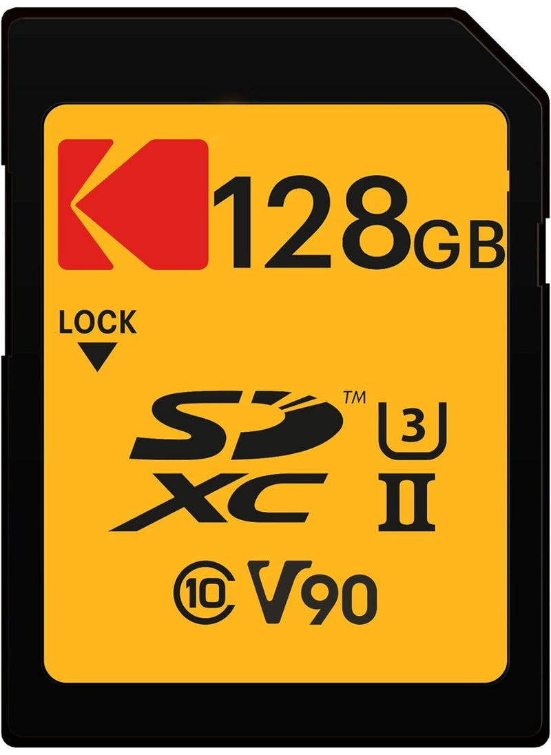 Kodak Kodak 128GB UHSII U3 V90 Ultra Pro SDXC Memory Card  Up to 3000MBs Read Speed and 270MBs Write Speed  - Image 1