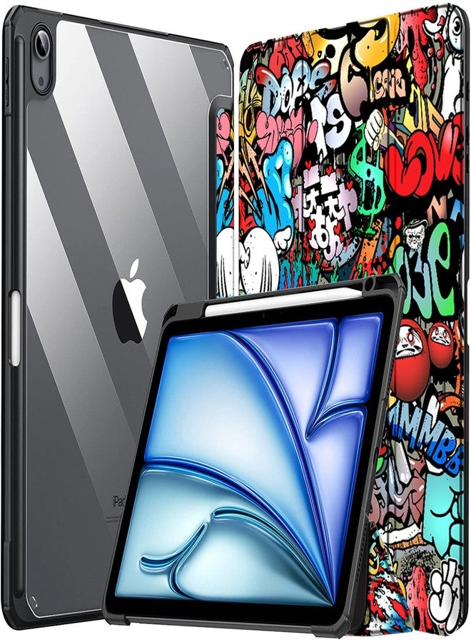 روبوستريون غطاء حماية Robustrion لجهاز iPad Air مقاس 11 بوصة، غطاء M4 / M3 / M2 / iPad Air الجيل الخامس / iPad Air الجيل الرابع، غطاء هجين مع حامل قلم رصاص لجهاز iPad Air مقاس 11 بوصة M4 / M3 / M2 / iPad Air الجيل الرابع والخامس - Hippy - Image 1