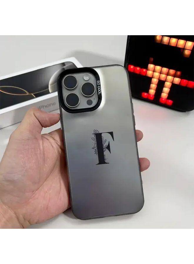 غطاء أسود ممتص للصدمات لهاتف iPhone 12 Pro Max بتصميم حرف F بسيط - Image 2