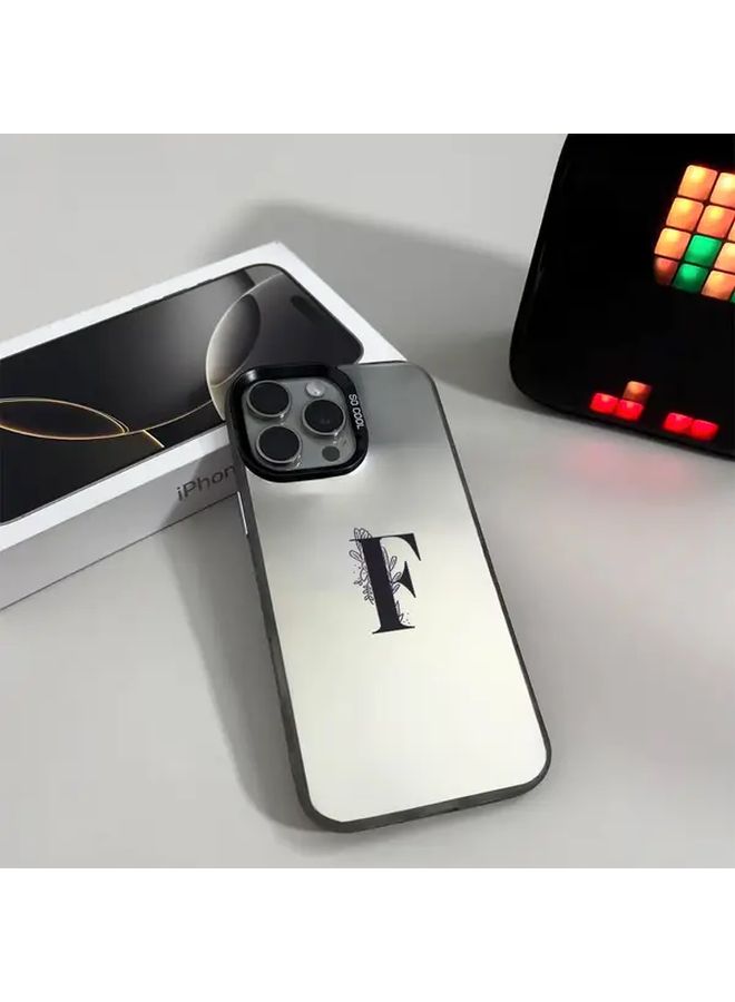 غطاء أسود ممتص للصدمات لهاتف iPhone 12 Pro Max بتصميم حرف F بسيط - Image 1